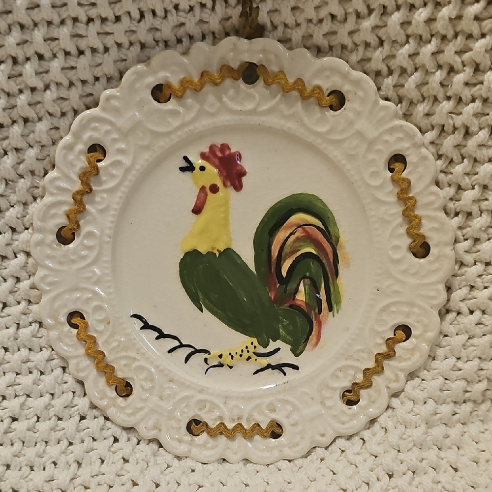 Rustic Rooster Decorative Plate